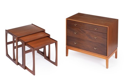 Lot 38 - John and Sylvia Reid for Stag: a walnut chest of drawers; and three G Plan tables