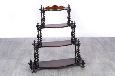 Lot 85 - A Victorian rosewood miniature serpentine-fronted whatnot