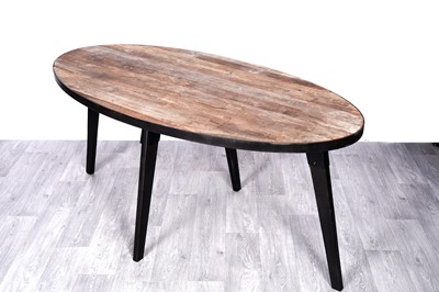 Lot 96 - A contemporary industrial-aesthetic oval topped centre table