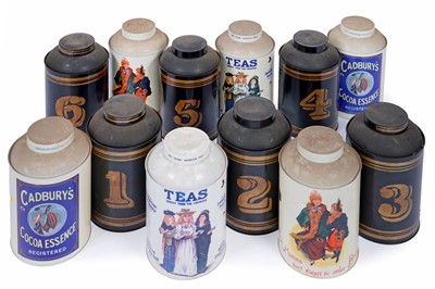 Lot 375A - A collection of cold-painted tea canisters