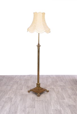 Lot 167 - A Victorian brass Corinthian column standard lamp
