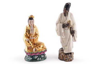 Lot 329 - Two Chinese porcelain figures