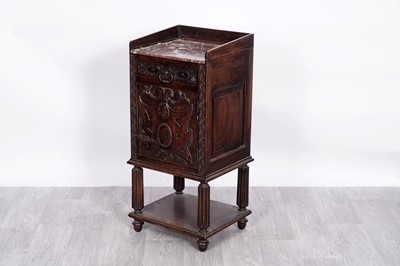 Lot 14 - A Victorian mixed wood pot cupboard