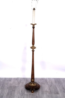 Lot 153 - A 19th Century French-style standard lamp modelled as a candlestick