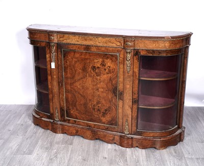 Lot 74 - A Victorian burr walnut credenza