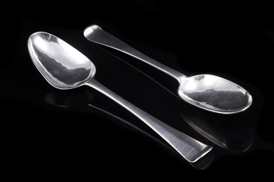 Lot 577 - Two George III Irish silver table spoons