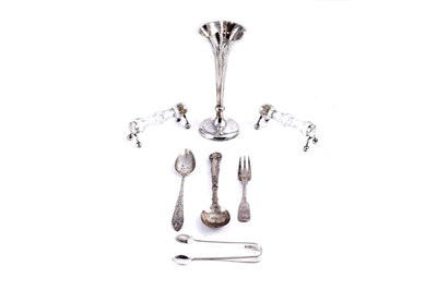Lot 537 - Silver items, including an Edwardian bud vase and Irish silver