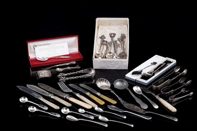 Lot 580 - A selection of silver and silverplate flatware