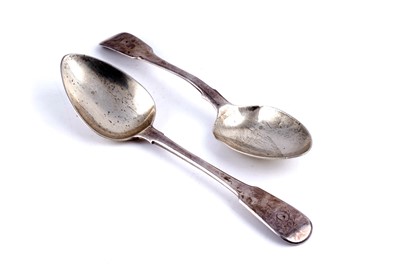 Lot 563 - Two Georgian silver table spoons by William Bateman I