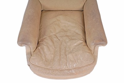 Lot 558 - Howard and Sons: a late Victorian beige leather upholstered armchair