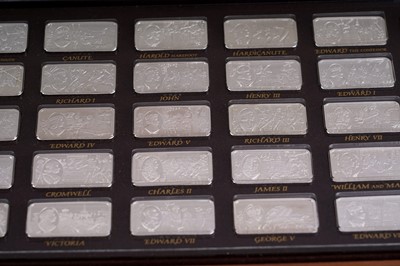 Lot 305 - 1000 Years of British Monarchy silver ingot set