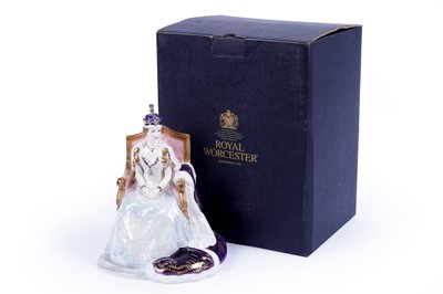 Lot 245 - A boxed Royal Worcester ceramic figure ‘Queen Elizabeth II in Coronation Robes’