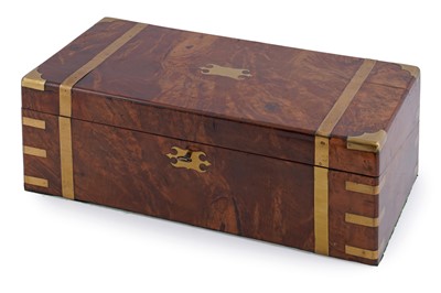 Lot 189 - A late Victorian brass bound walnut writing slope