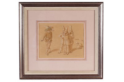 Lot 686 - Claude Harrison - Town & Country Clowns | pencil and wash