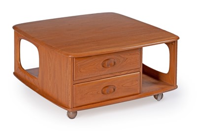 Lot 55 - Ercol: an elm ‘Pandora’ model ‘735’ square-top coffee table