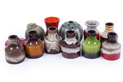 Lot 261 - A selection of seven Scheurich West Germany vases; and a five others