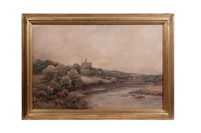 Lot 343 - John Surtees - Salmon Fishing on the Coquet near Warkworth Castle | watercolour