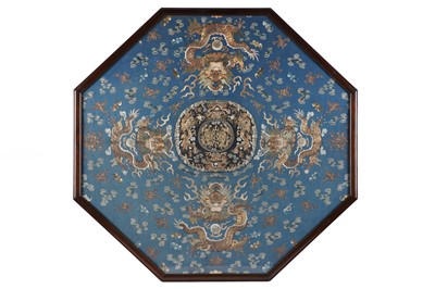 Lot 358 - A Chinese gold thread embroidery