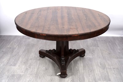 Lot 59 - A William IV rosewood tilt-action breakfast table