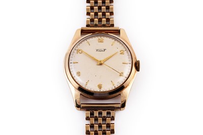 Lot 479 - A 1950s gold Tissot wristwatch