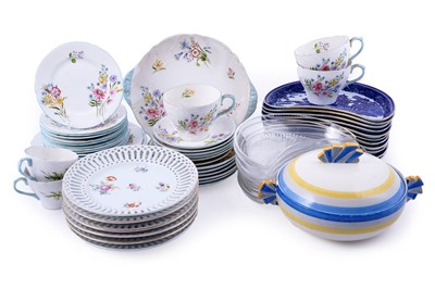 Lot 241 - A part Shelley ‘Wild Flowers’ pattern tea service; and other ceramics