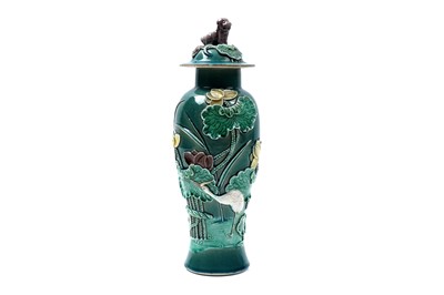 Lot 334 - Chinese Fahua vase and cover
