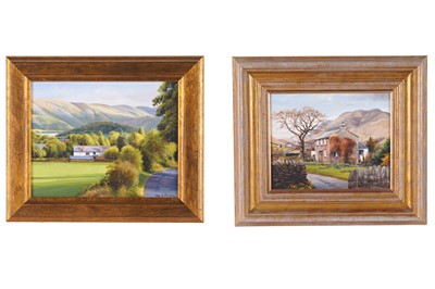Lot 606 - Alan R. Thompson - Two Lake District views including a view of Bridgend, near Patterdale | oils
