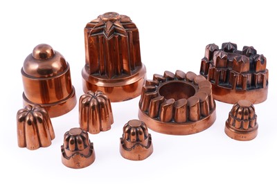 Lot 212 - A collection of 19th Century and later copper jelly moulds
