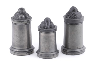Lot 213 - A collection of three mid-19th Century pewter ice cream moulds