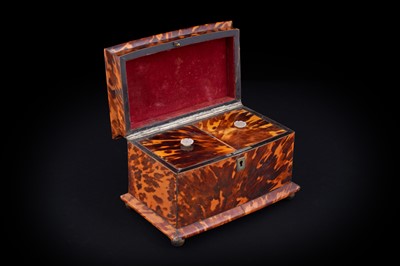 Lot 190 - A 19th Century tortoiseshell tea caddy