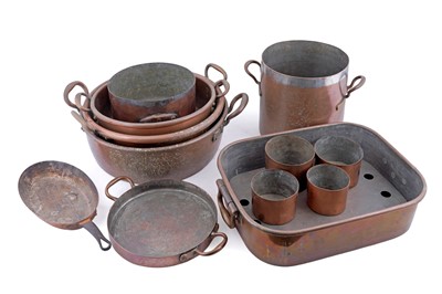 Lot 215 - A collection of 19th Century copper cookware