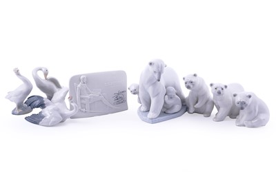 Lot 271 - Seven Lladro figures; and a Lladro Collectors Society plaque