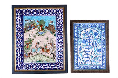 Lot 323 - Two Middle Eastern tile panels