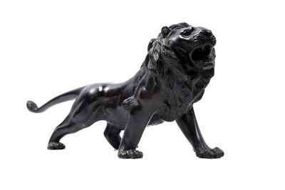 Lot 373 - A Japanese Meiji-style bronze lion
