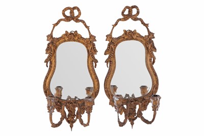 Lot 103 - A pair of 19th Century French gilt girandoles