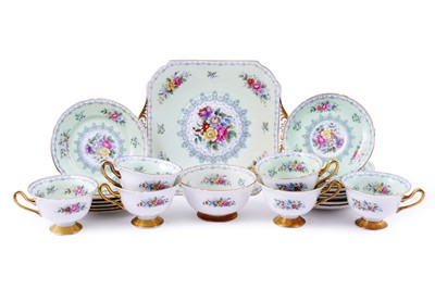 Lot 243 - A Shelley ‘Crochet’ pattern tea service