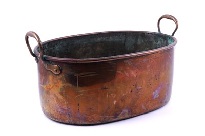 Lot 183 - A late 19th Century two handled copper boiling pan