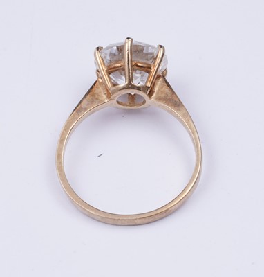 Lot 3 - A 9ct gold and CZ solitaire ring