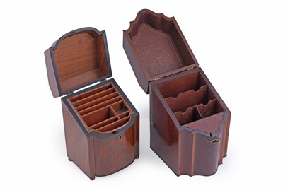 Lot 192 - Two 19th Century mahogany knife boxes