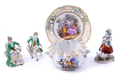 Lot 258 - A Meissen style compote; and other items