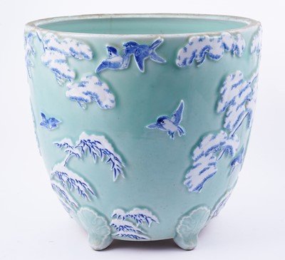 Lot A Japanese Celadon jardiniere