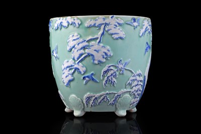 Lot 362 - A Japanese celadon jardiniere