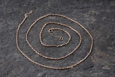 Lot 74 - A gold cable link necklace