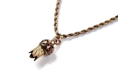 Lot 75 - A late 19th Century 9ct gold rope-twist guard chain, converted to be worn as a necklace