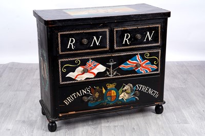 Lot 15 - A Victorian pine and later painted chest of drawers