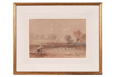 Lot 641 - John Wilson Carmichael - Figures and sheep on a country estate | watercolour