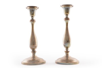 Lot 190 - A pair of 1930s silver candlesticks