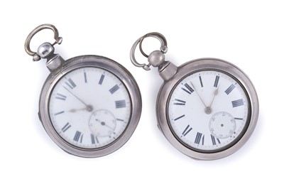 Lot 494 - Two Victorian silver cased pocket watches