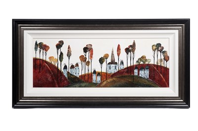 Lot Rozanne Bell - Houses on the hills | acrylic