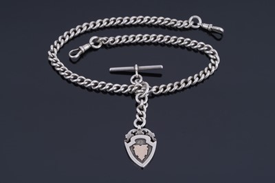 Lot 497 - An early 20th Century silver double "Albert" watch chain